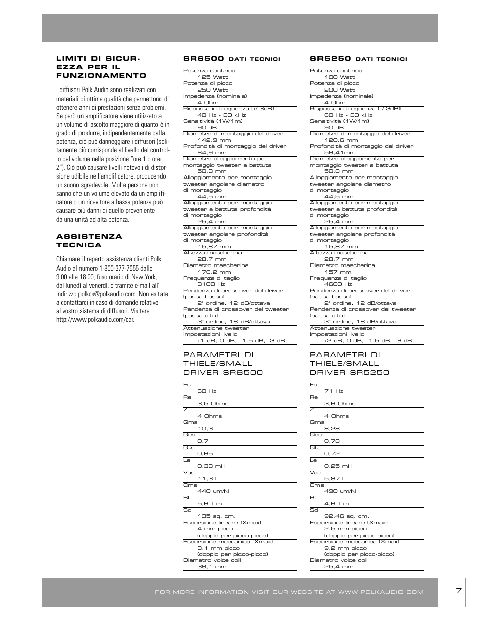 Polk Audio SR65006 User Manual | Page 7 / 24