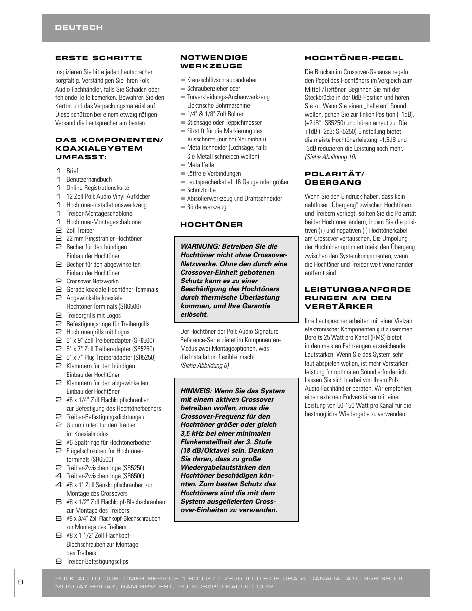 Polk Audio SR65006 User Manual | Page 8 / 24