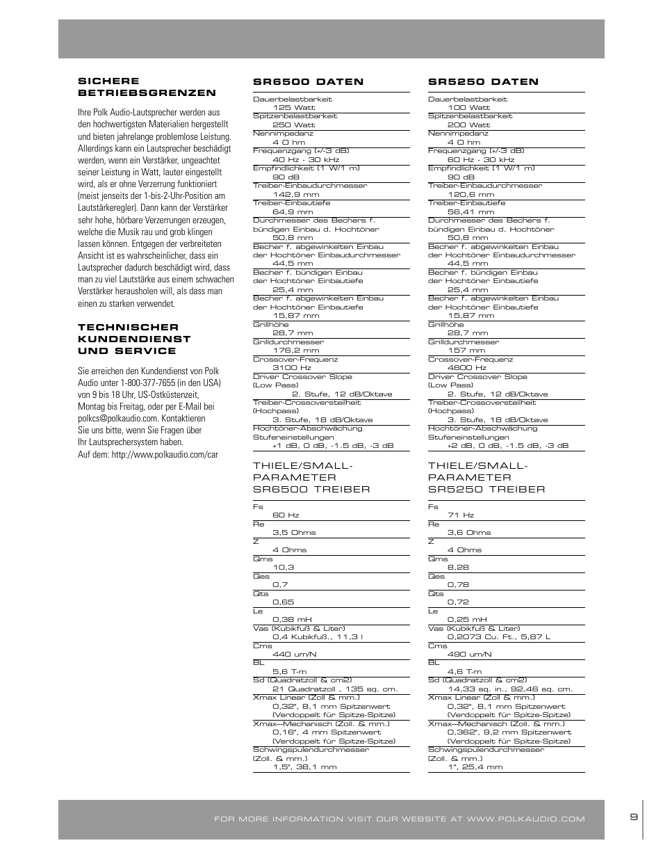 Polk Audio SR65006 User Manual | Page 9 / 24