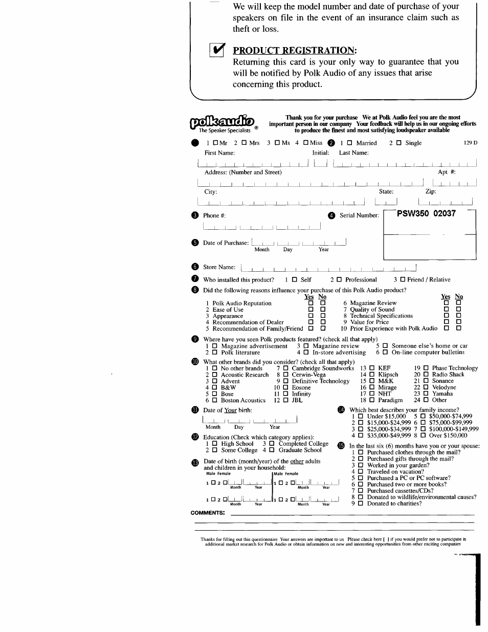 Polk Audio PSW 450 User Manual | Page 18 / 20