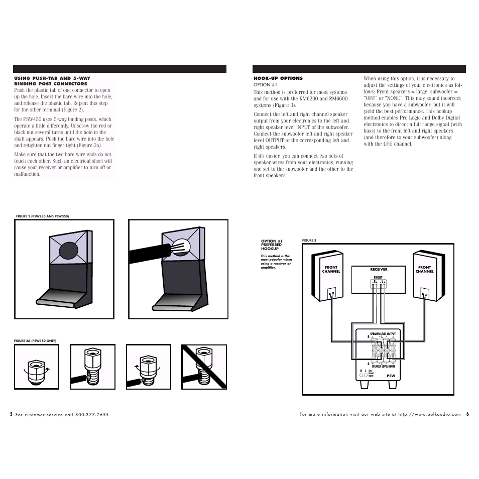 Connectors | Polk Audio PSW 450 User Manual | Page 6 / 20