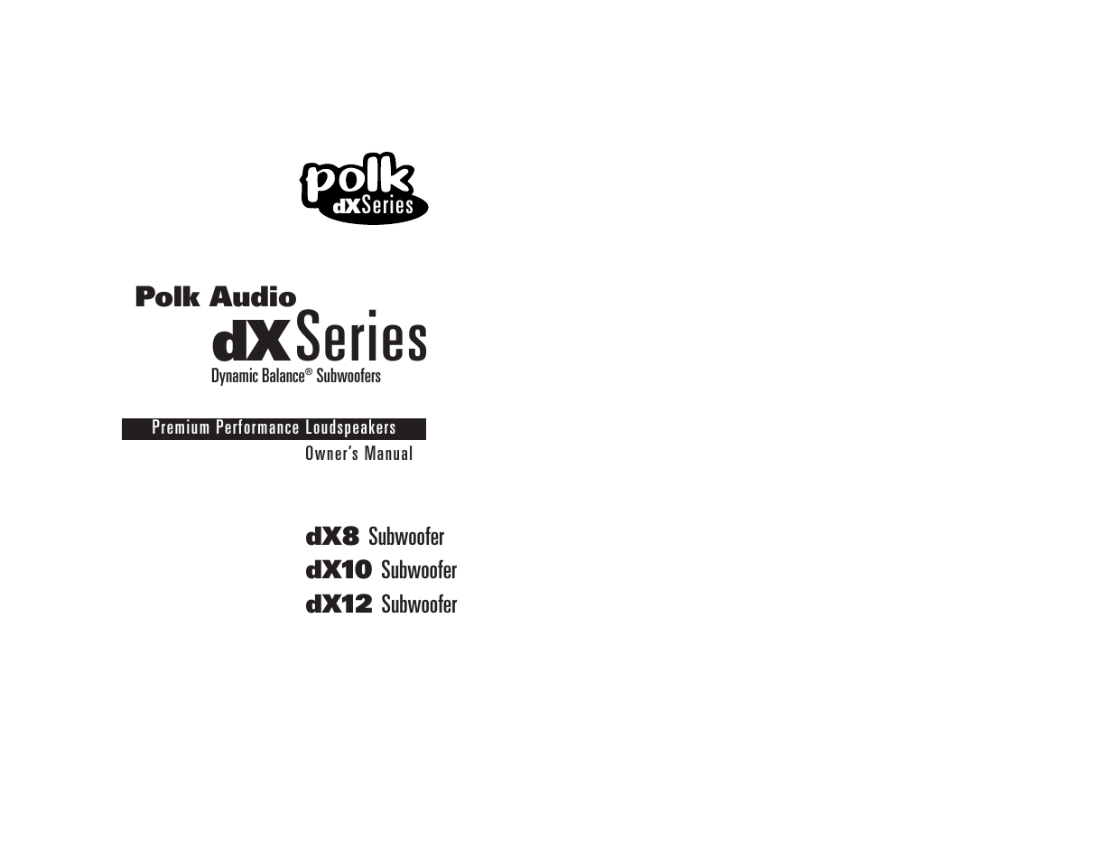 Polk Audio dX8 User Manual | 7 pages