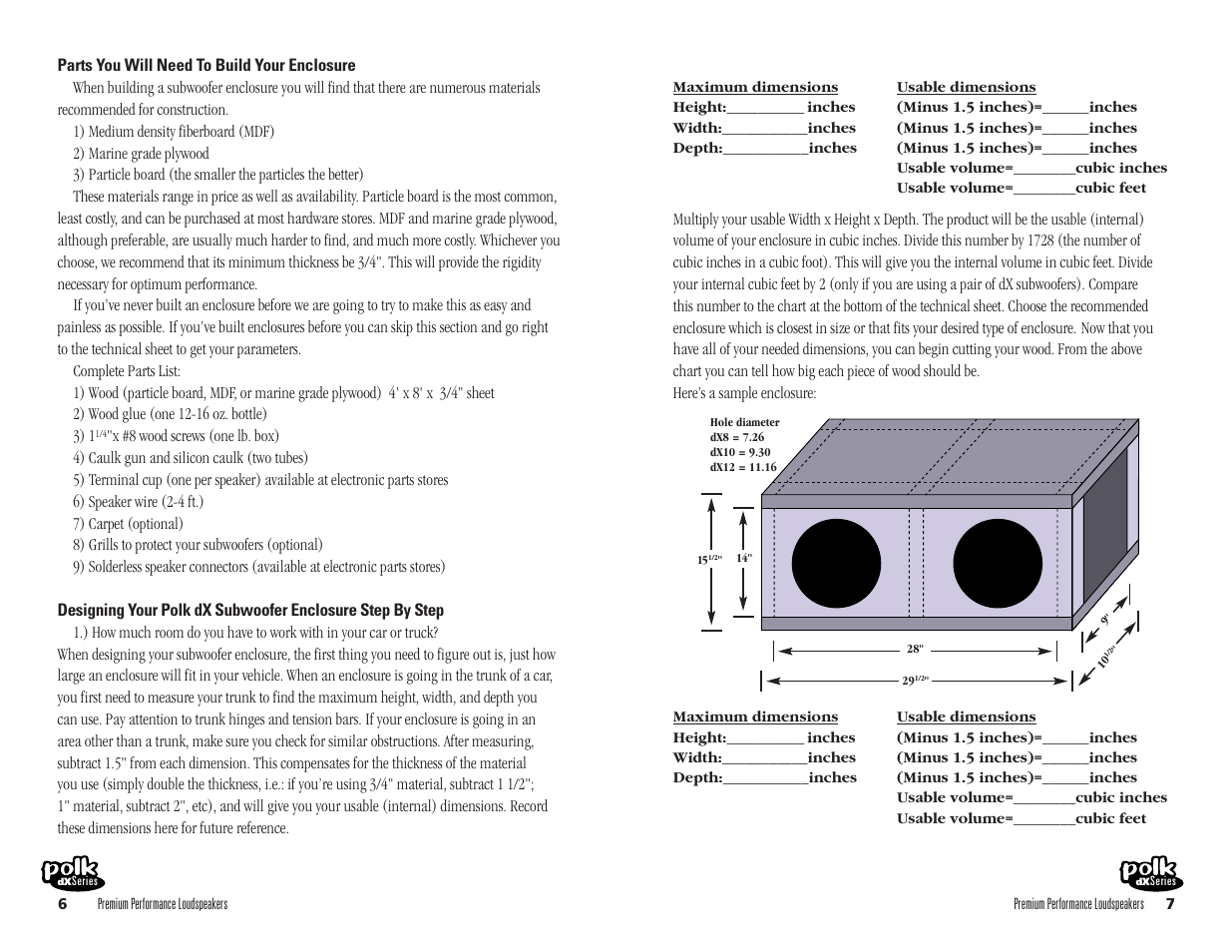 Polk Audio dX8 User Manual | Page 4 / 7