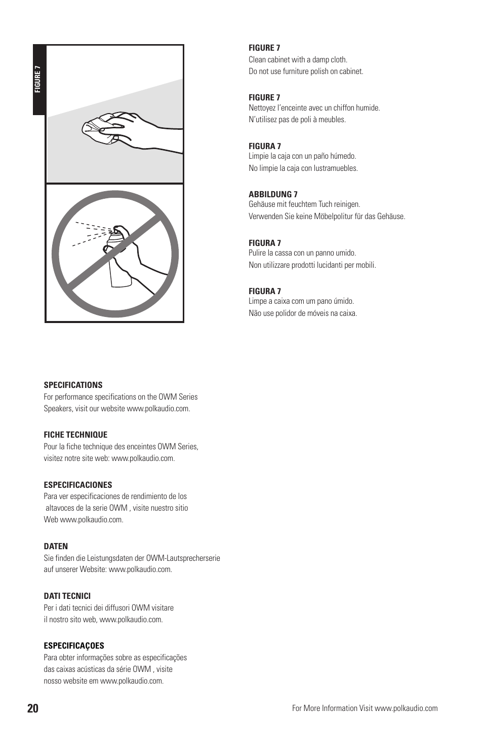 Polk Audio OWM3 User Manual | Page 20 / 24
