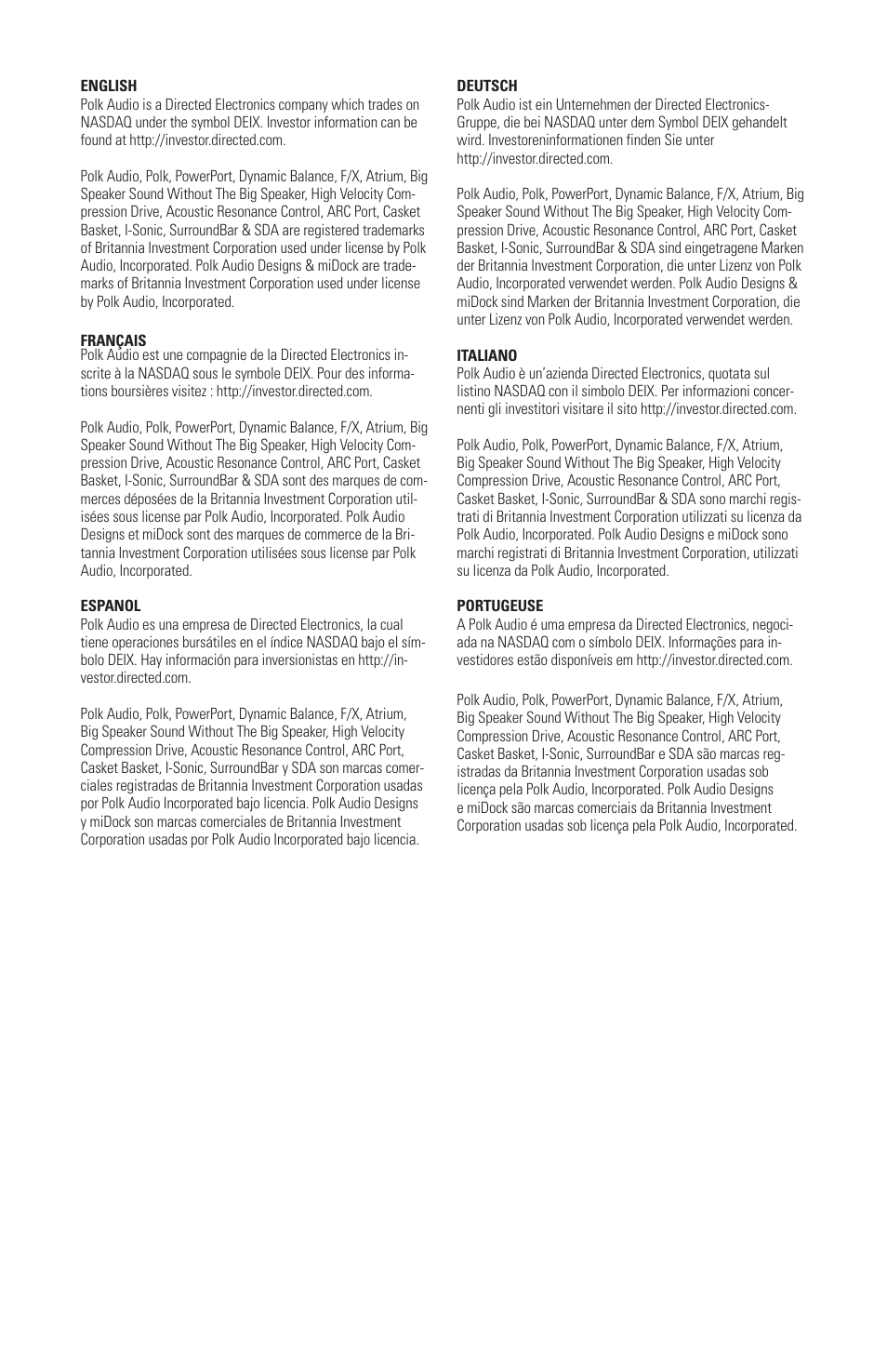 Polk Audio OWM3 User Manual | Page 23 / 24
