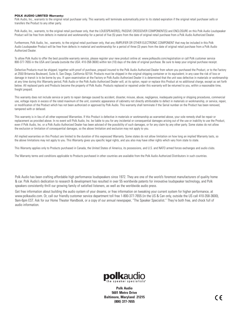 Polk Audio polkaudio T90 User Manual | Page 4 / 4
