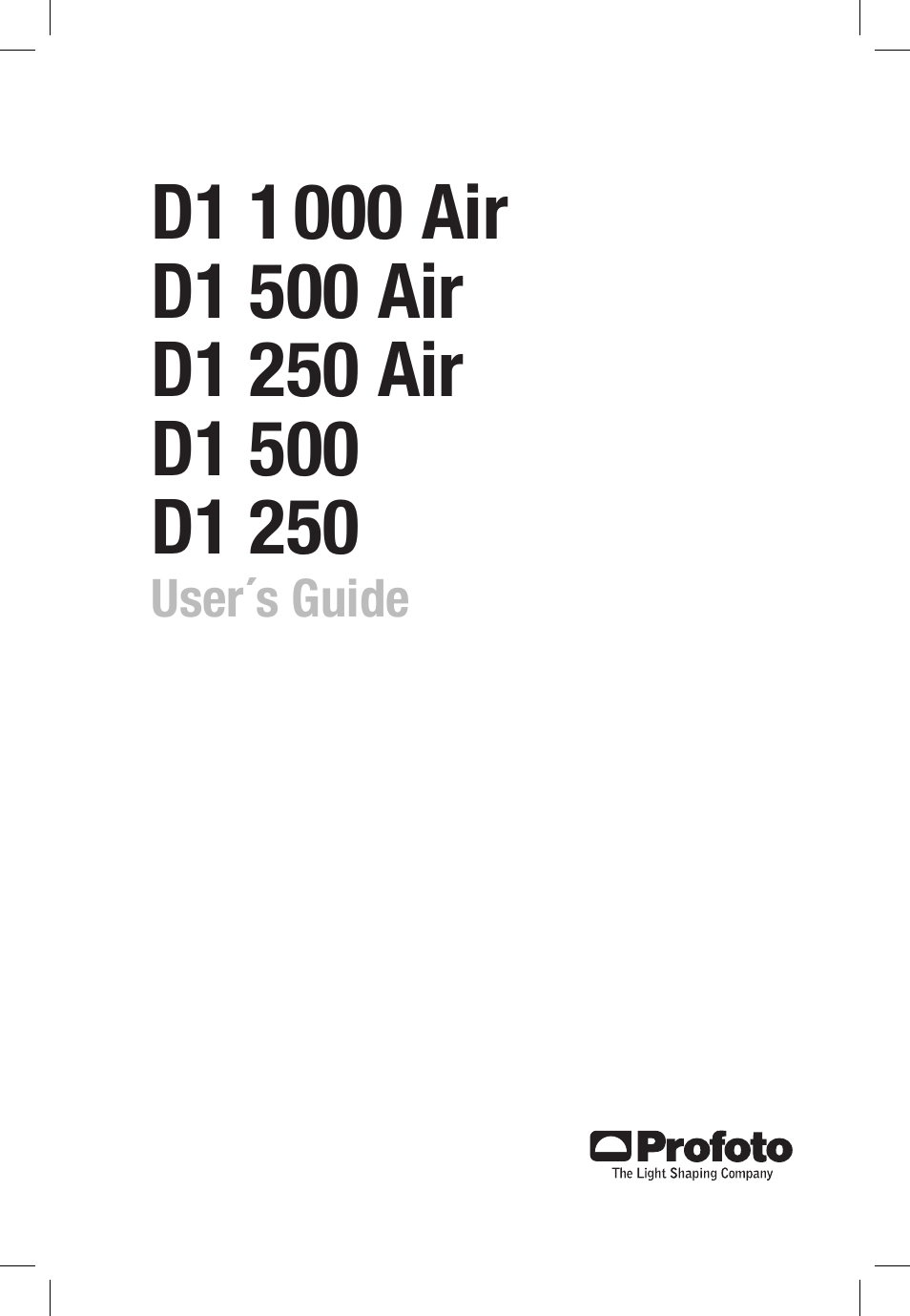 Profoto D1 250 User Manual | 24 pages