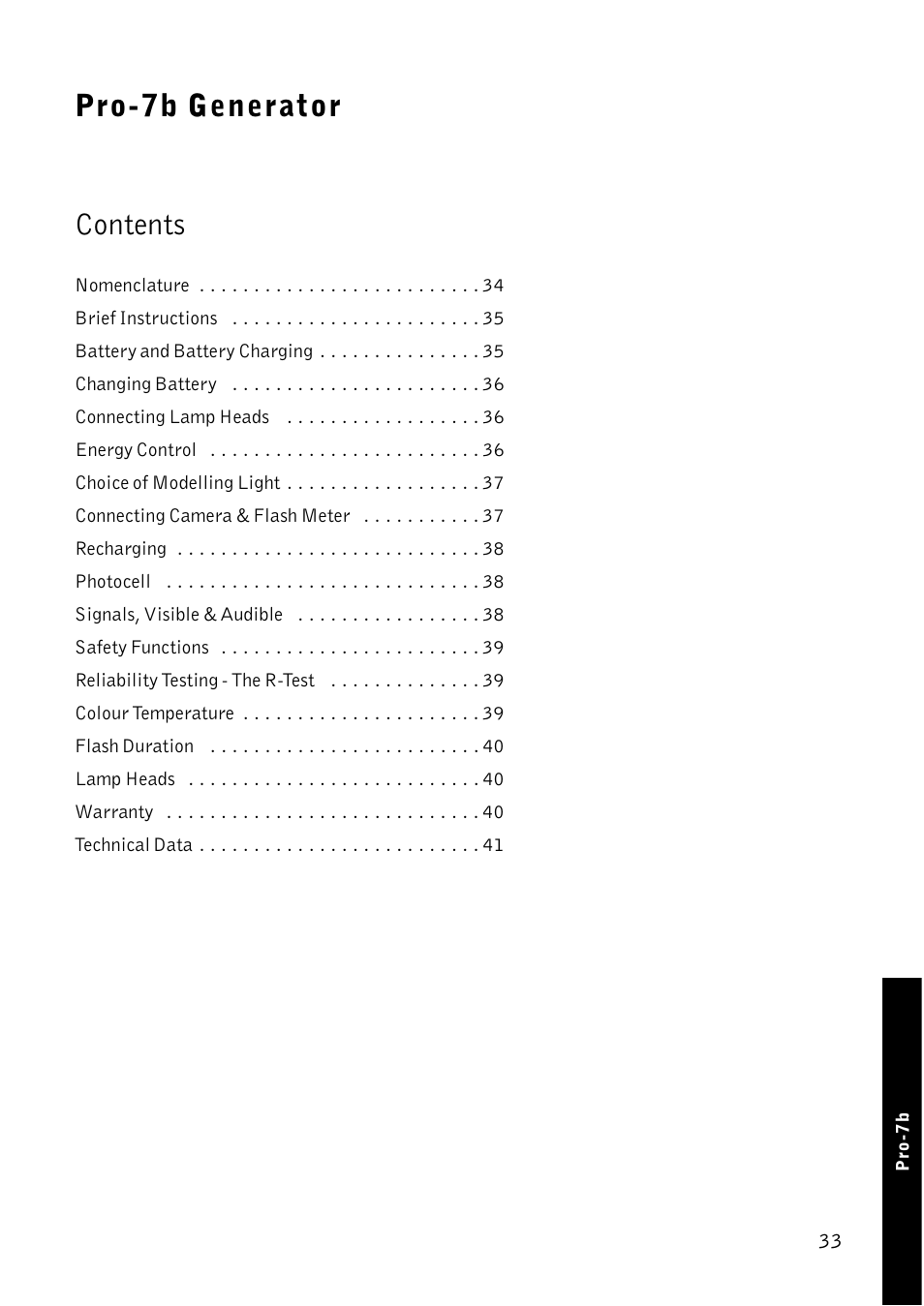 Pro-7b generator contents | Profoto Pro-7 User Manual | Page 33 / 43