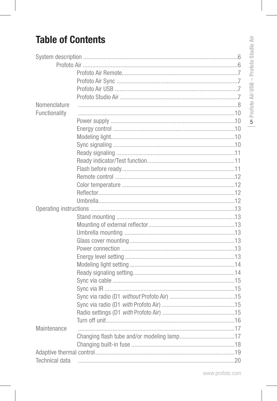 Profoto D1 500 AIR User Manual | Page 5 / 24