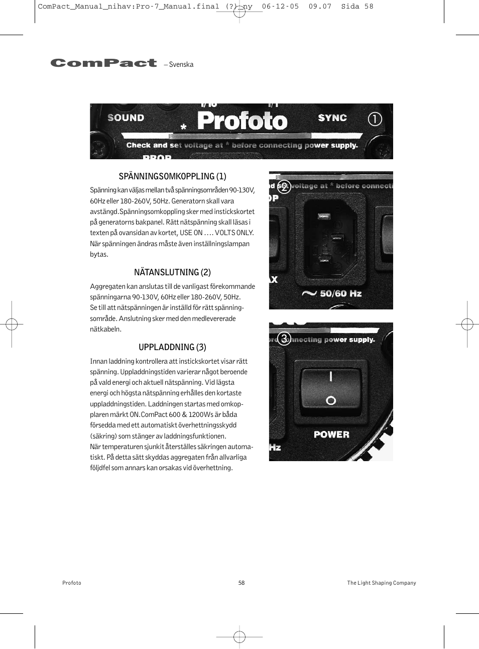 Ab c, Compact | Profoto ComPact 300 User Manual | Page 58 / 72