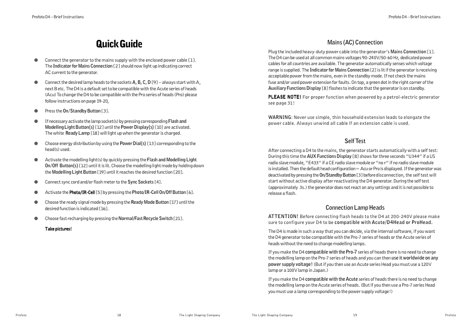 Quick guide | Profoto D4 User Manual | Page 12 / 24