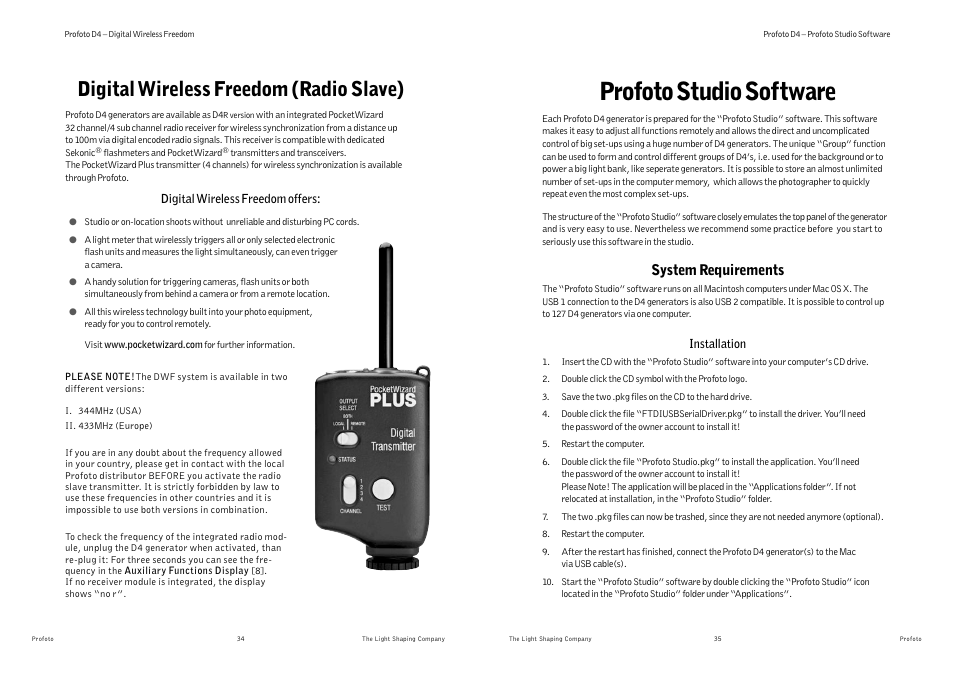 Profoto studio software, Digital wireless freedom (radio slave) | Profoto D4 User Manual | Page 20 / 24