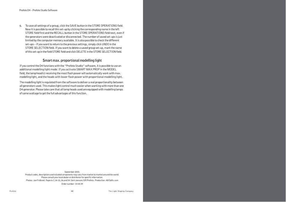 Smart max. proportional modelling light | Profoto D4 User Manual | Page 23 / 24