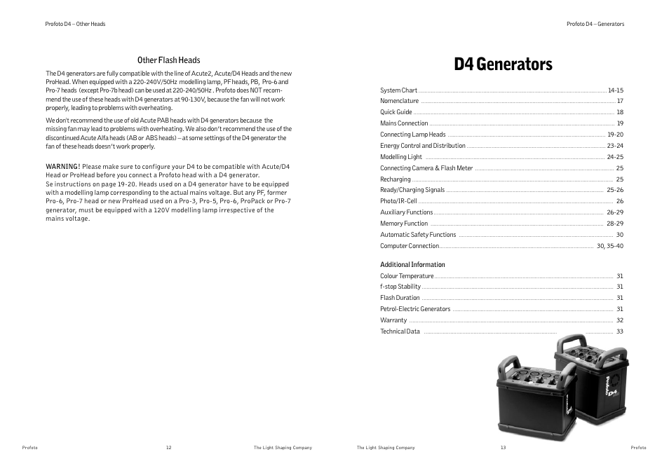 D4 generators | Profoto D4 User Manual | Page 9 / 24