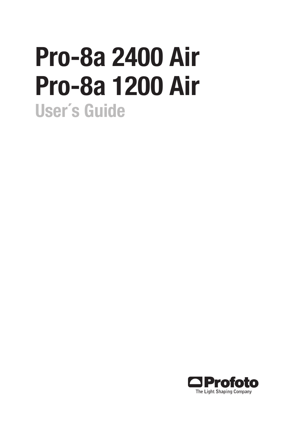 Profoto Pro-8a Generator Pro-8a 2400 Air User Manual | 12 pages