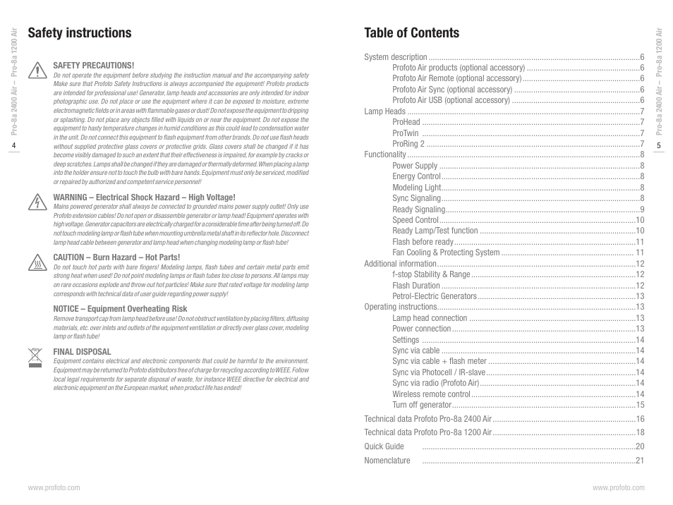 Profoto Pro-8a Generator Pro-8a 2400 Air User Manual | Page 3 / 12