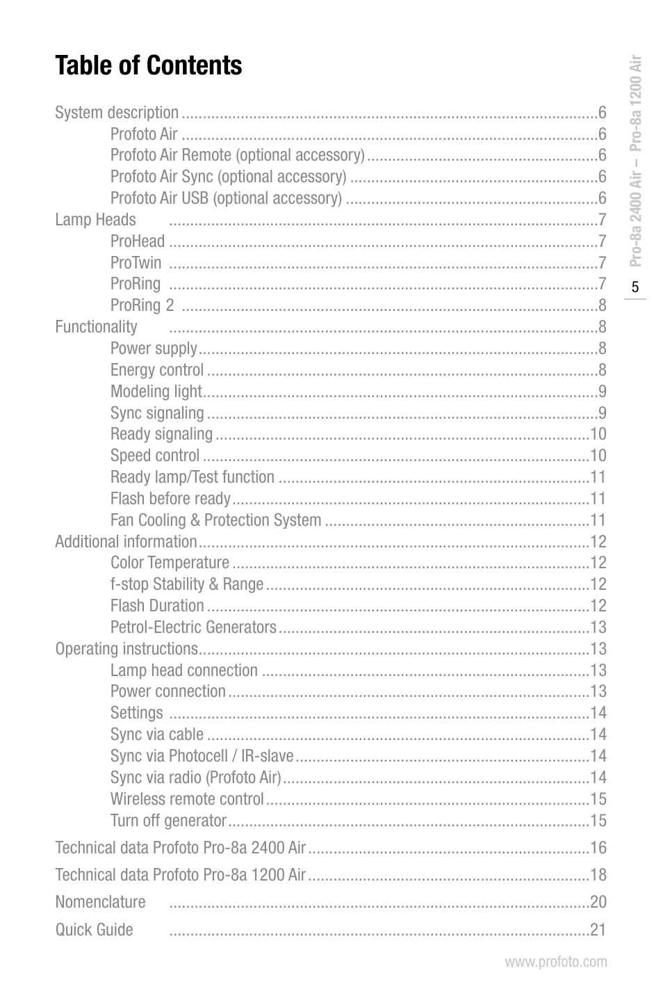 Profoto PRO-8A 2400 AIR User Manual | Page 5 / 22