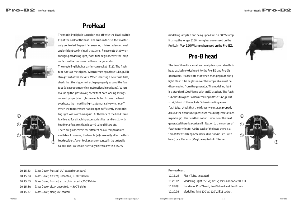 Pro-b head, Prohead | Profoto Pro-B2 User Manual | Page 6 / 17