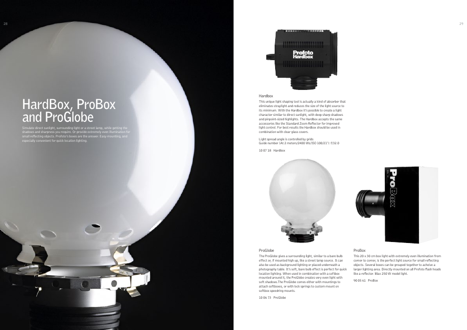 Hardbox, probox and proglobe | Profoto 250 W User Manual | Page 15 / 31