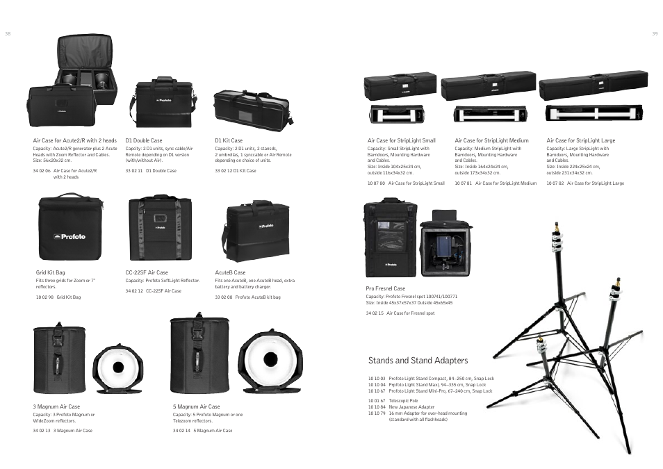 Stands and stand adapters | Profoto 250 W User Manual | Page 20 / 31