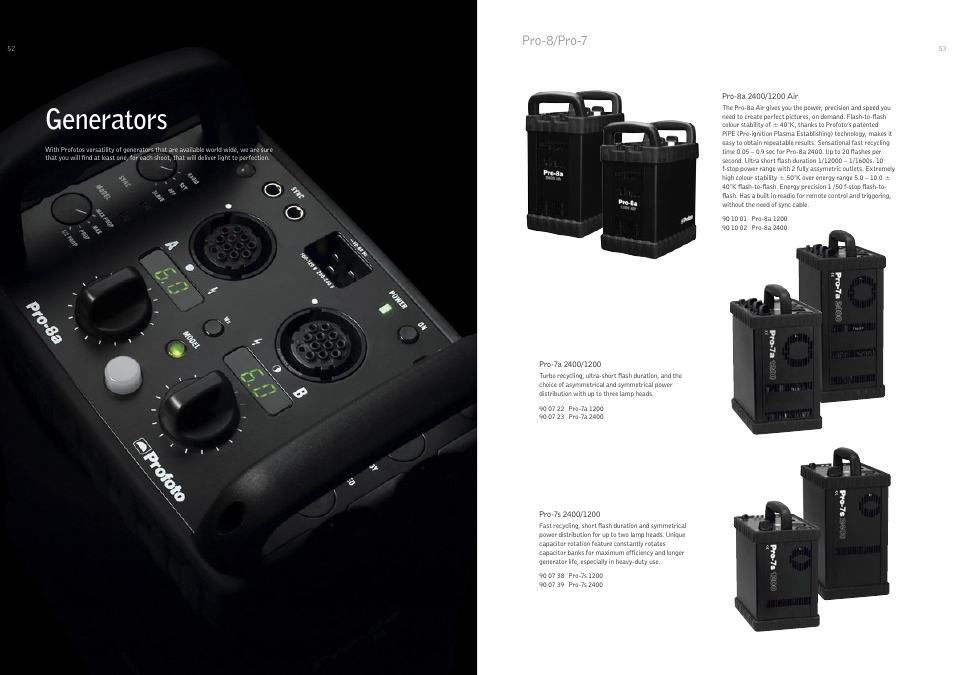 Generators, Pro-8/pro-7 | Profoto 250 W User Manual | Page 27 / 31