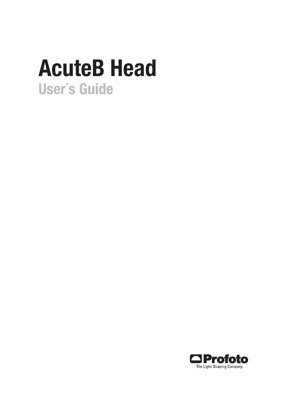 Profoto AcuteB Head User Manual | 7 pages