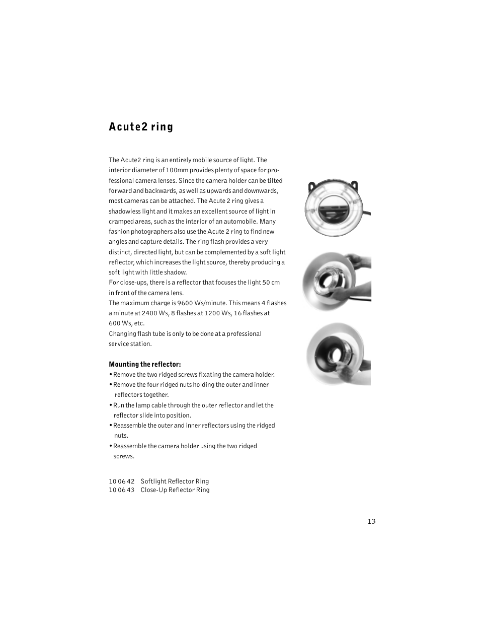 Acute2 ring | Profoto ACUTE2 1200 User Manual | Page 13 / 28