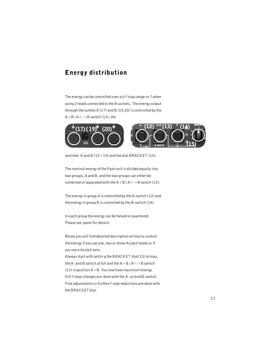 Energy distribution | Profoto ACUTE2 1200 User Manual | Page 17 / 28