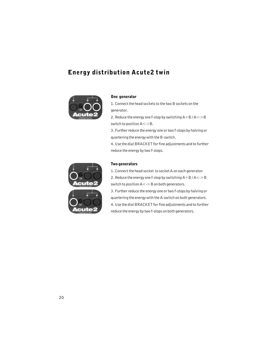 Energy distribution acute2 twin | Profoto ACUTE2 1200 User Manual | Page 20 / 28