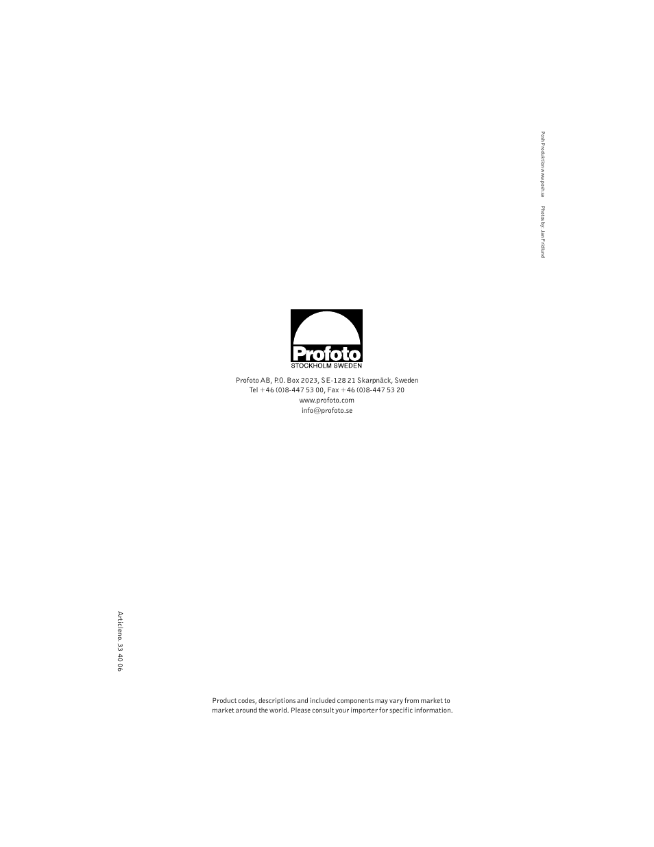 Profoto ACUTE2 1200 User Manual | Page 28 / 28