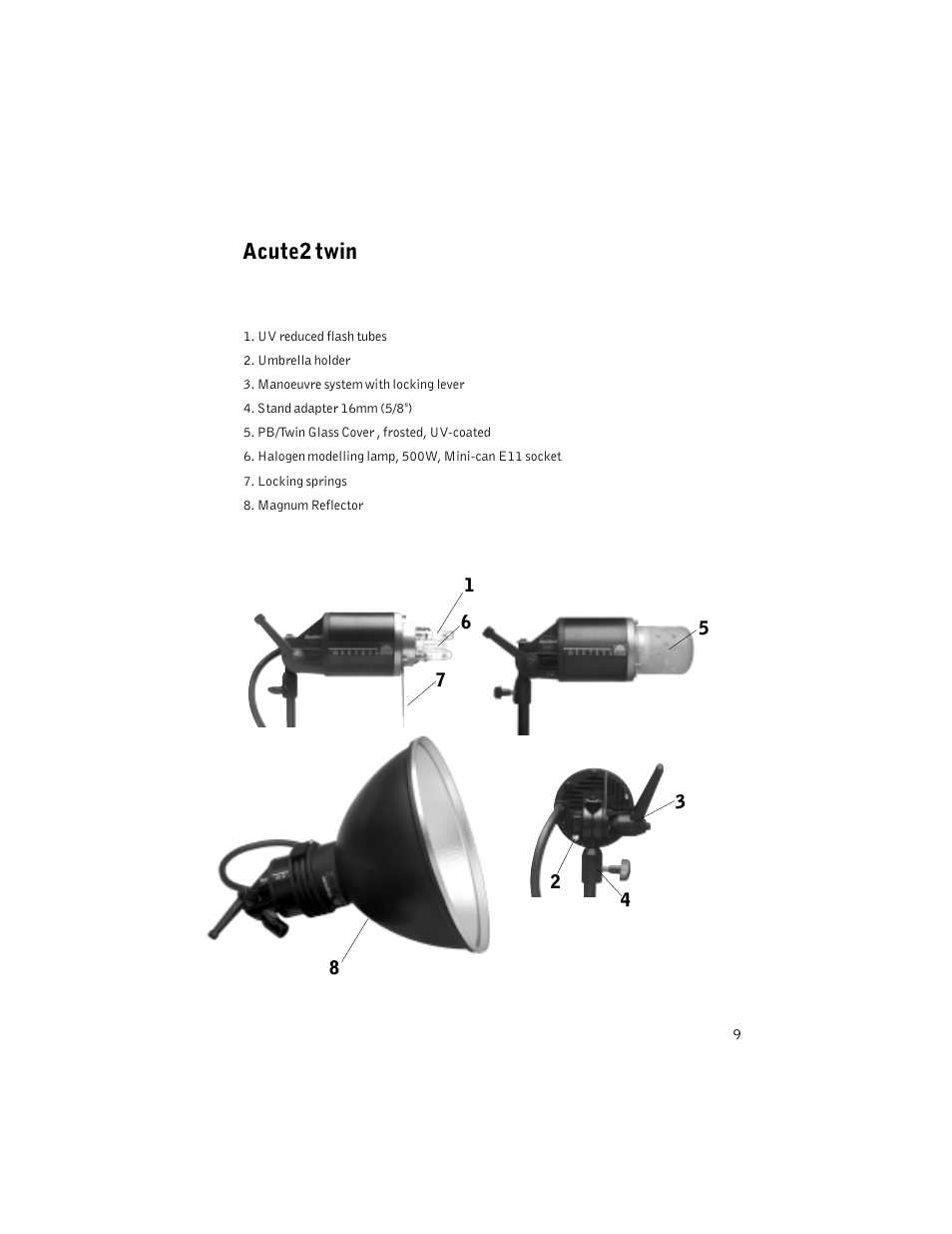 Acute2 twin | Profoto ACUTE2 1200 User Manual | Page 9 / 28