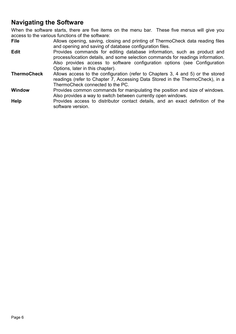 Navigating the software | Piega Thermo Check for Windows 1.6 User Manual | Page 10 / 44