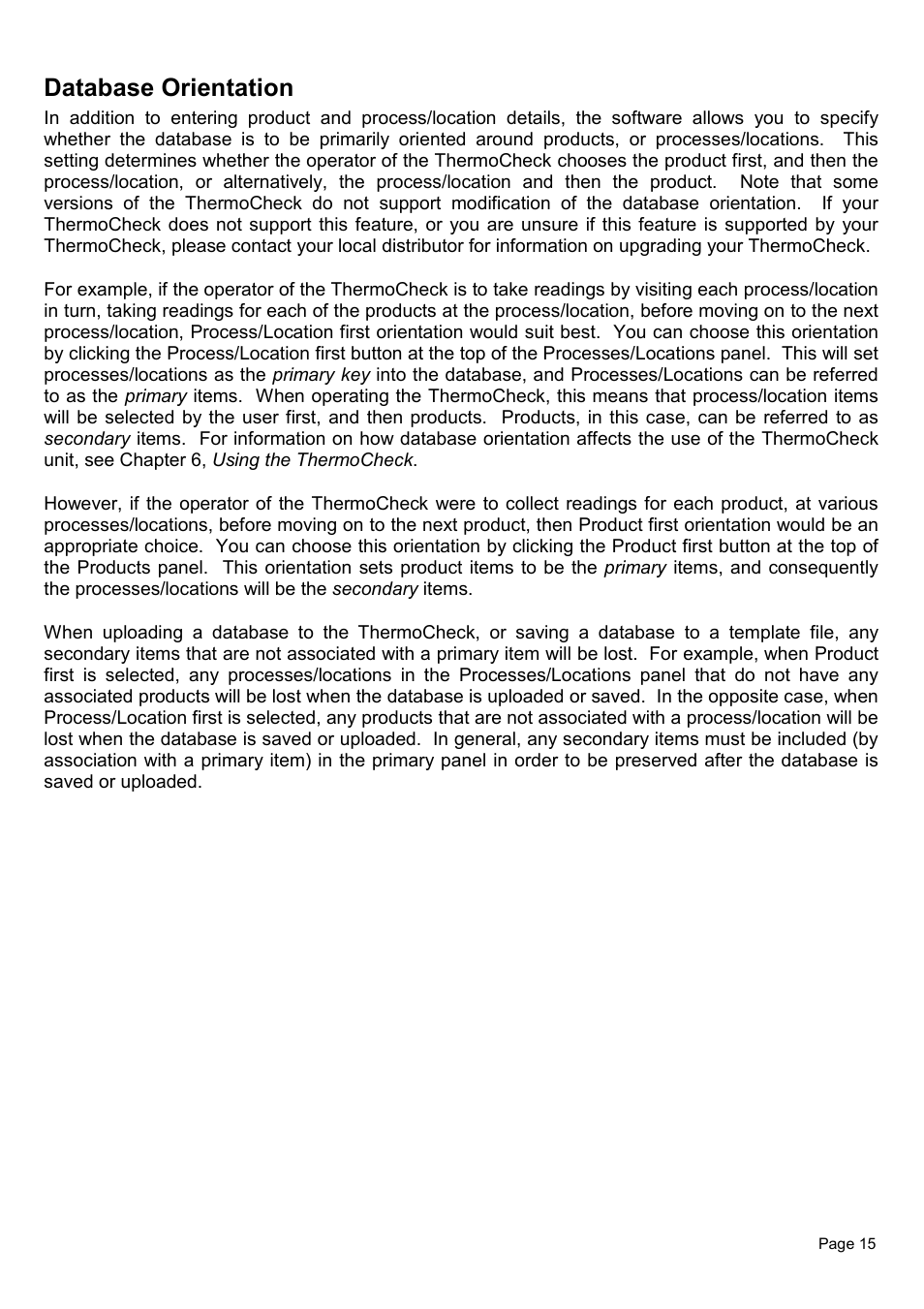 Database orientation | Piega Thermo Check for Windows 1.6 User Manual | Page 19 / 44