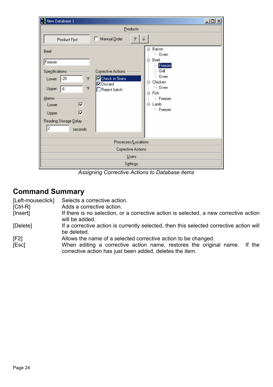 Command summary | Piega Thermo Check for Windows 1.6 User Manual | Page 28 / 44