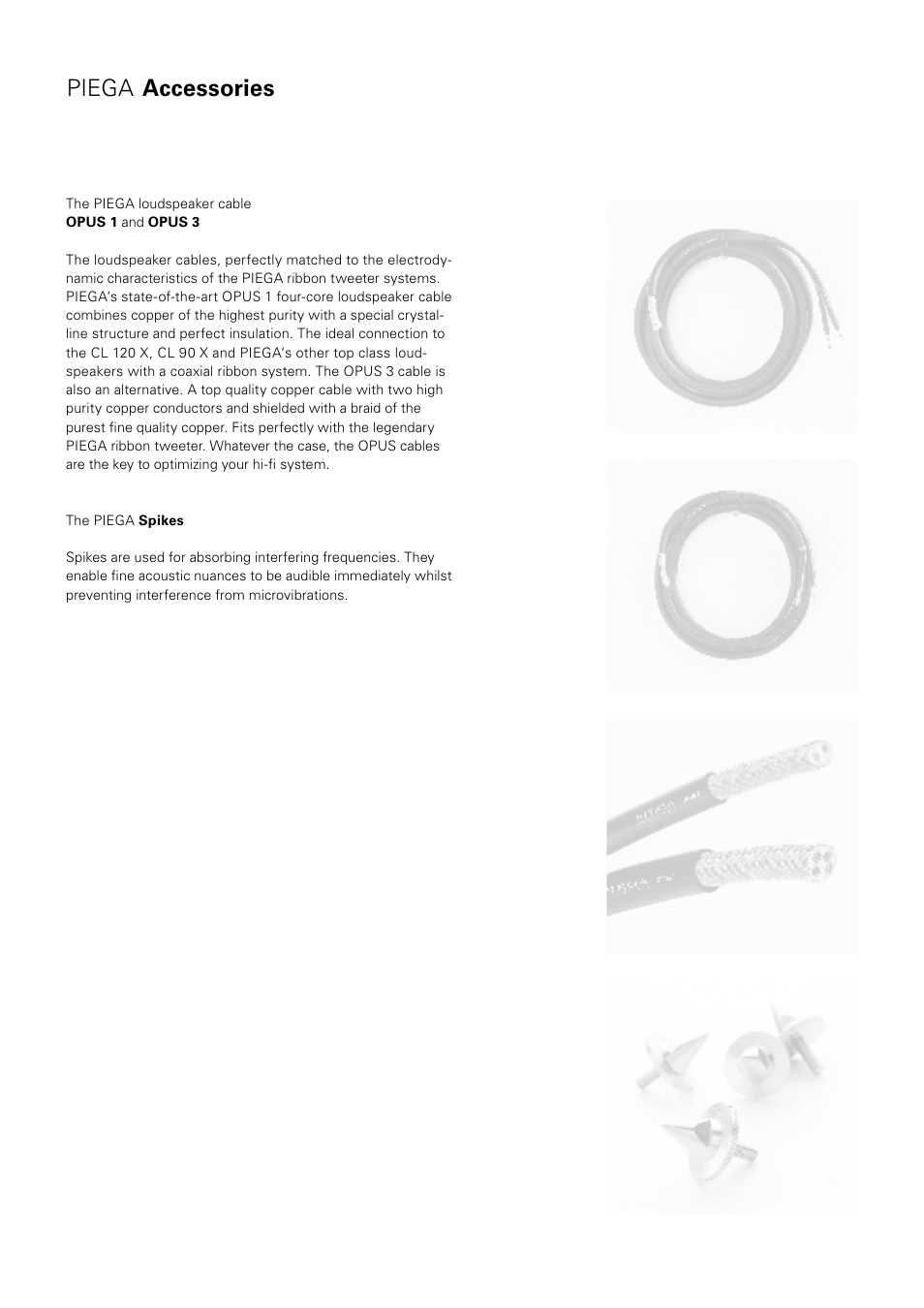 Piega accessories | Piega Portable Loudspeaker 2008 User Manual | Page 22 / 32