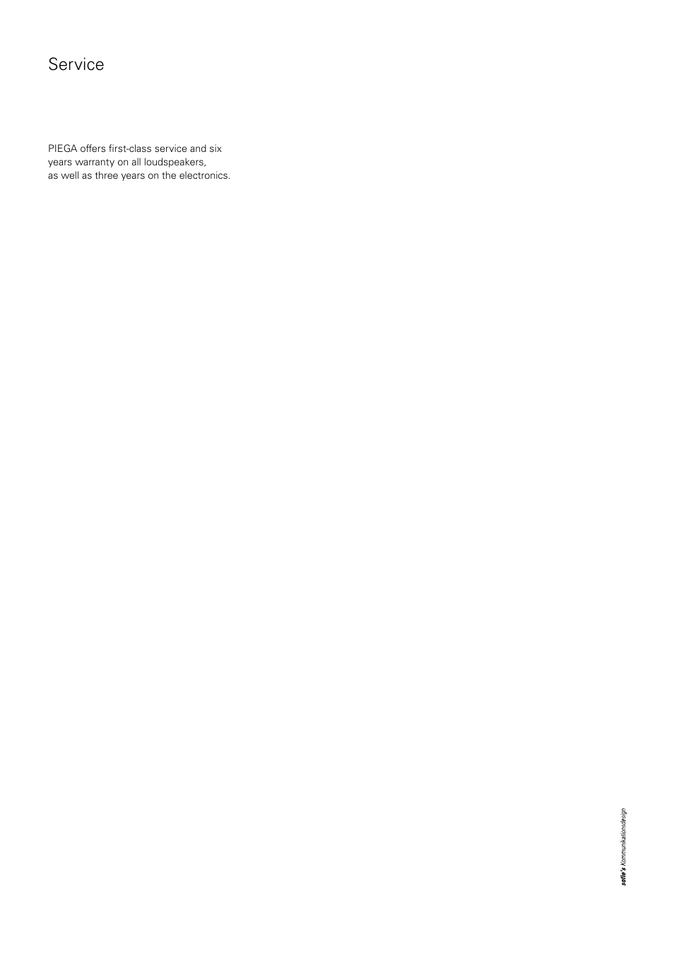 Service | Piega Portable Loudspeaker 2008 User Manual | Page 30 / 32