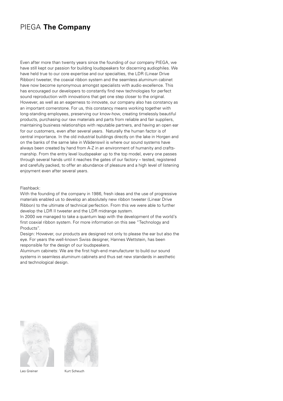 Piega the company | Piega Portable Loudspeaker 2008 User Manual | Page 5 / 32