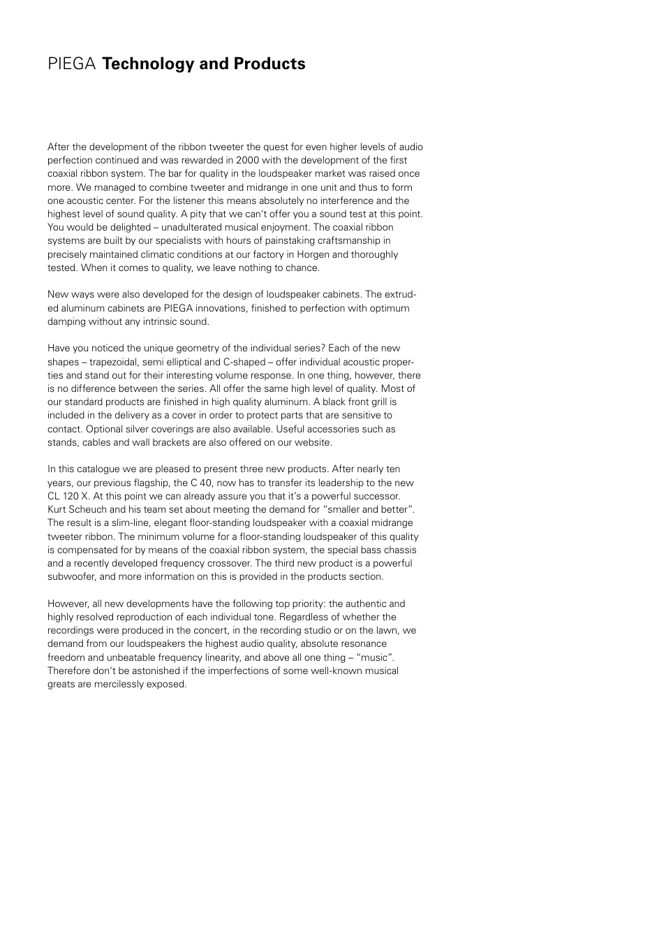 Piega technology and products | Piega Portable Loudspeaker 2008 User Manual | Page 7 / 32
