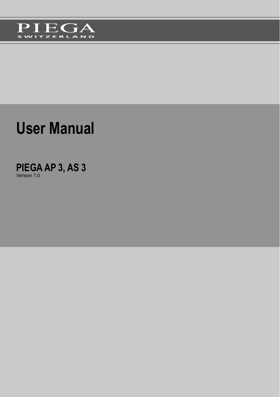 Piega AP 3 User Manual | 18 pages