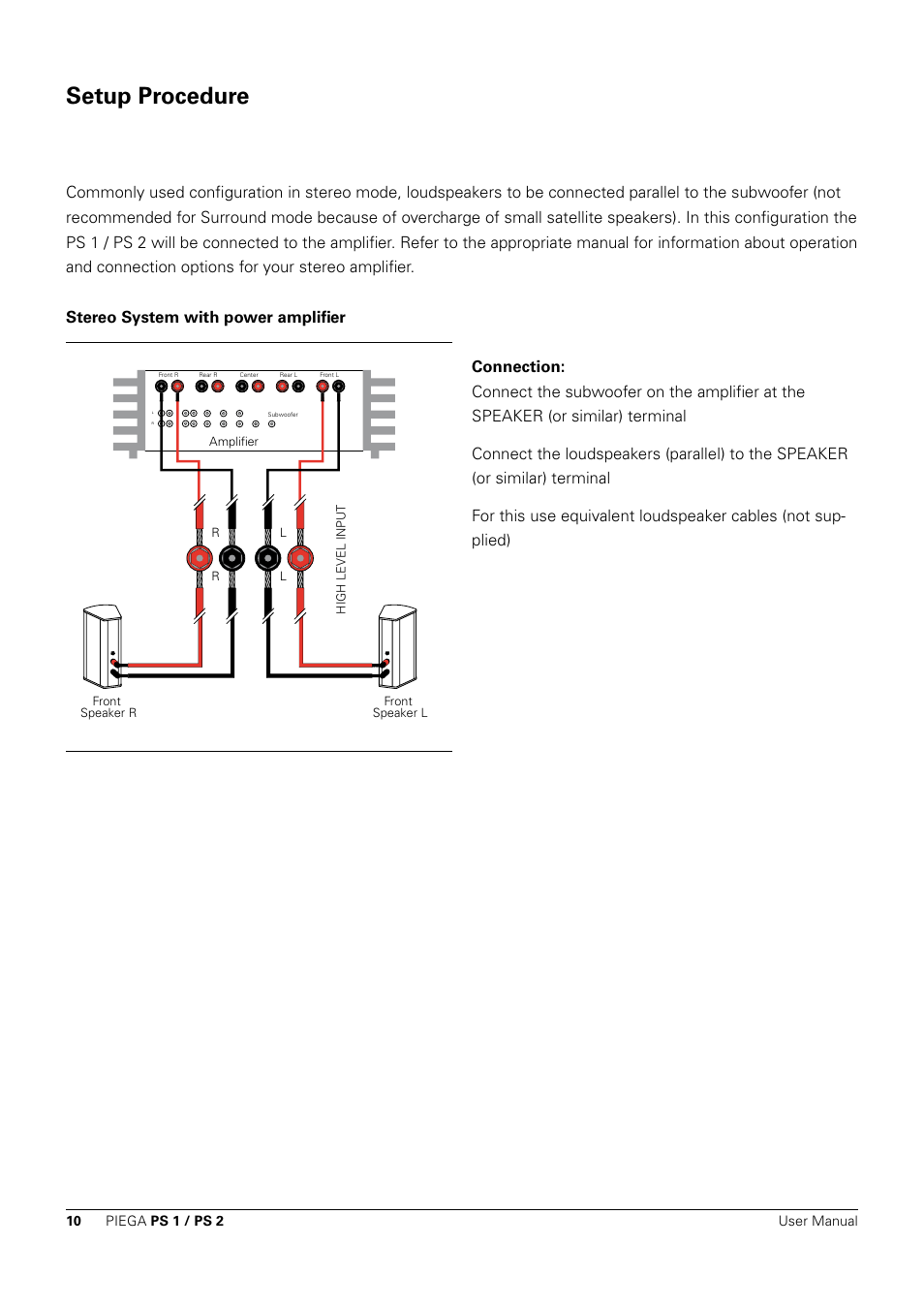 Setup procedure | Piega PS 1 User Manual | Page 10 / 14