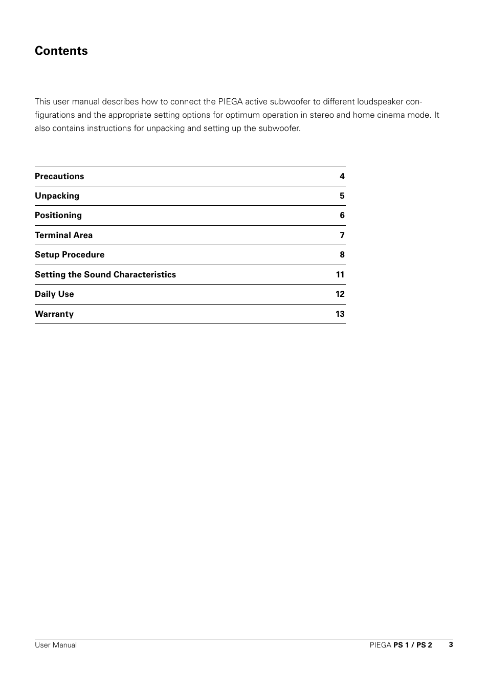 Piega PS 1 User Manual | Page 3 / 14