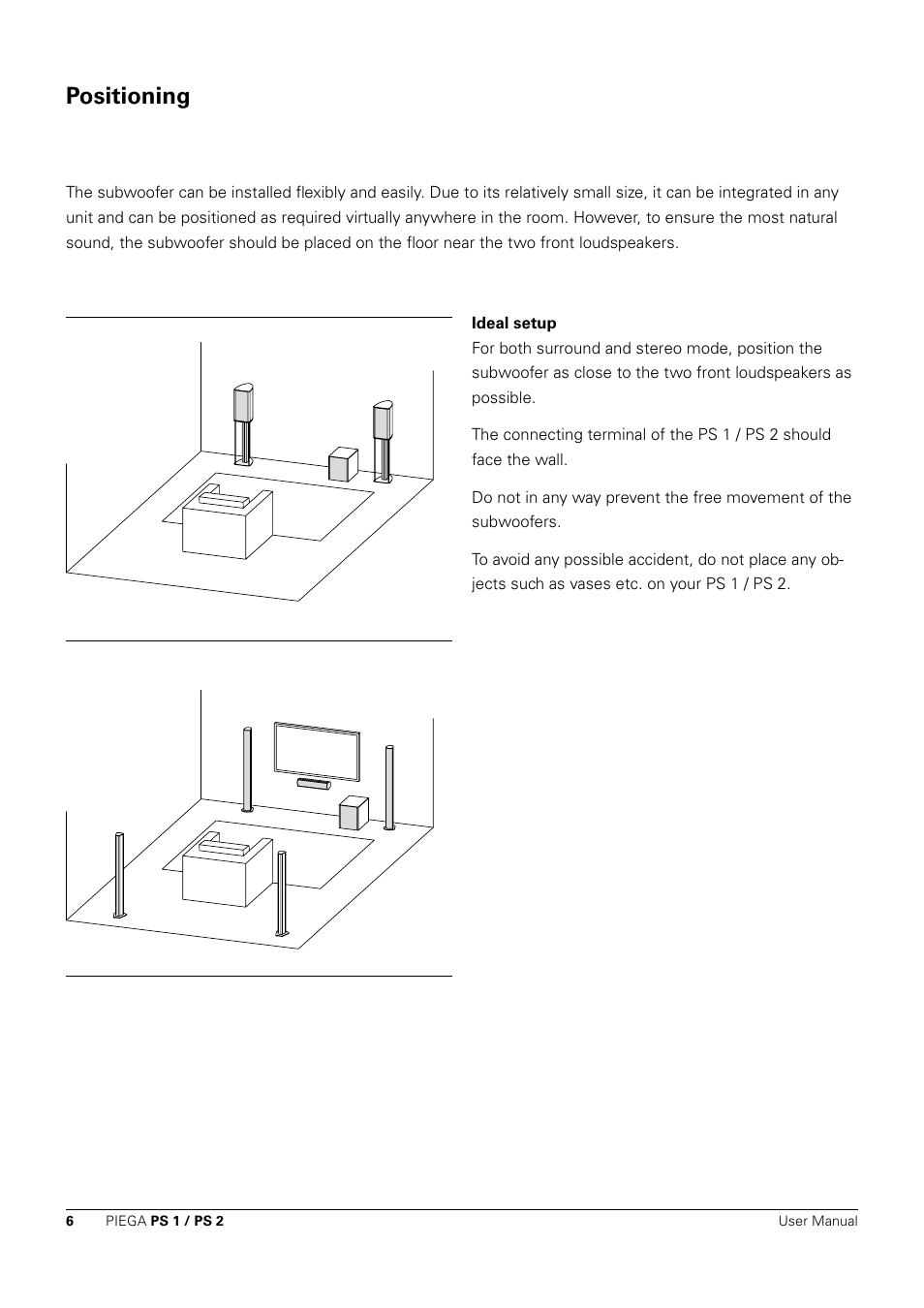 Positioning | Piega PS 1 User Manual | Page 6 / 14