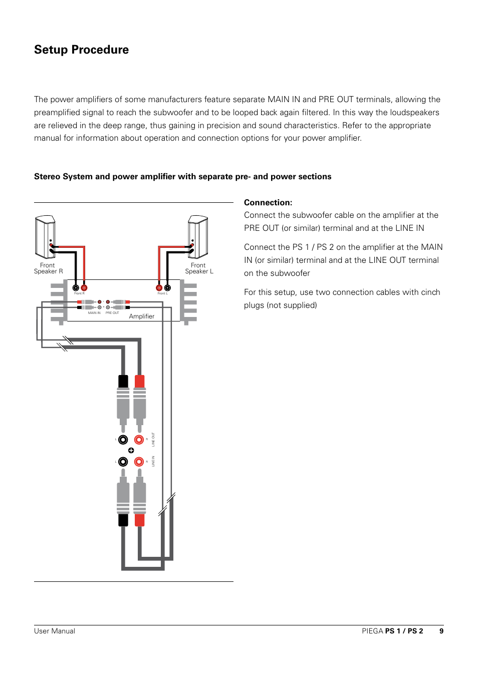 Setup procedure, User manual piega ps 1 / ps 2 | Piega PS 1 User Manual | Page 9 / 14