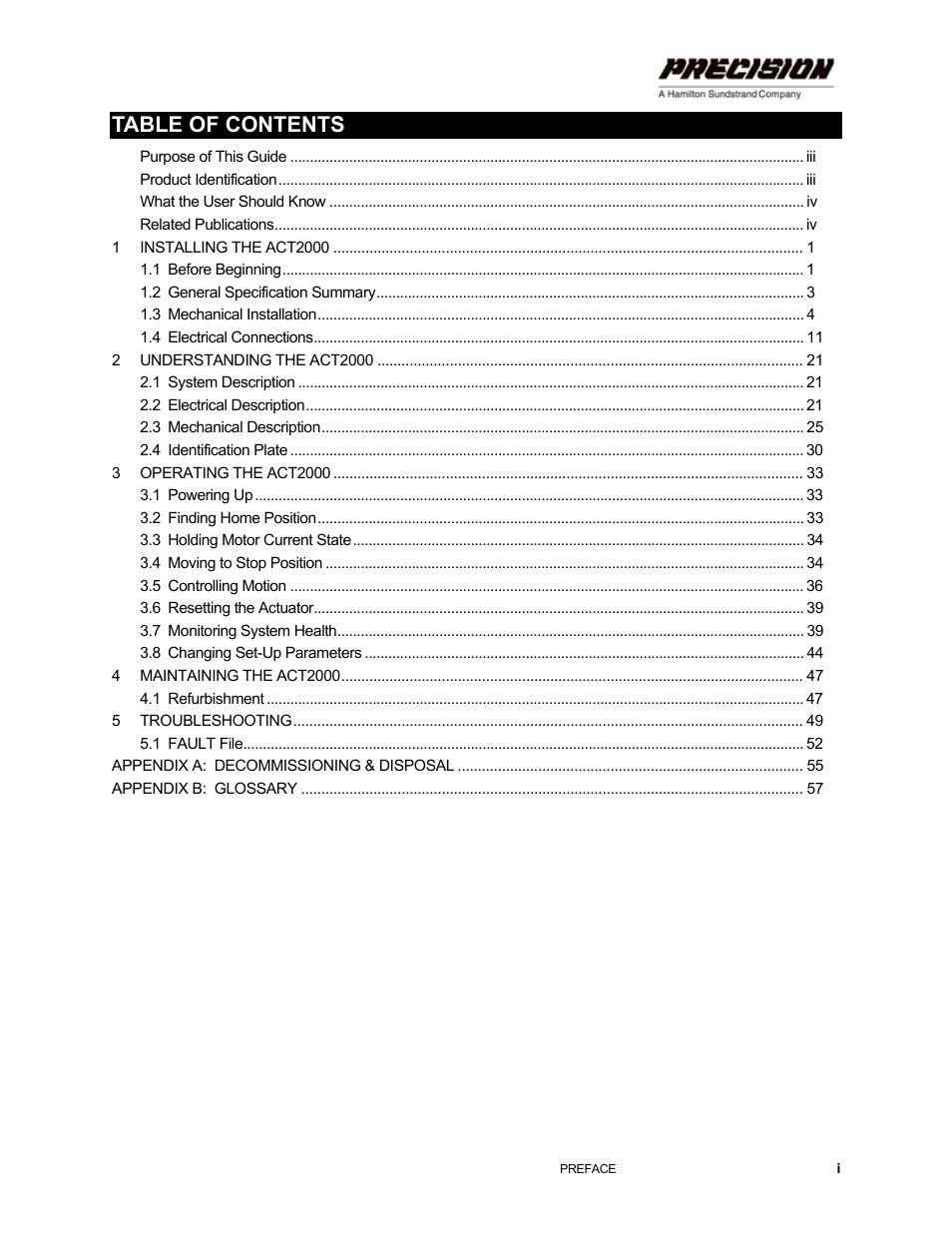 Hamilton Sundstrand Company ACT2000 User Manual | Page 3 / 64