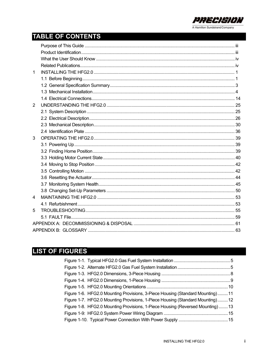 Hamilton Sundstrand Company Gas Fuel Metering Valve HFG2.0 User Manual | Page 3 / 70