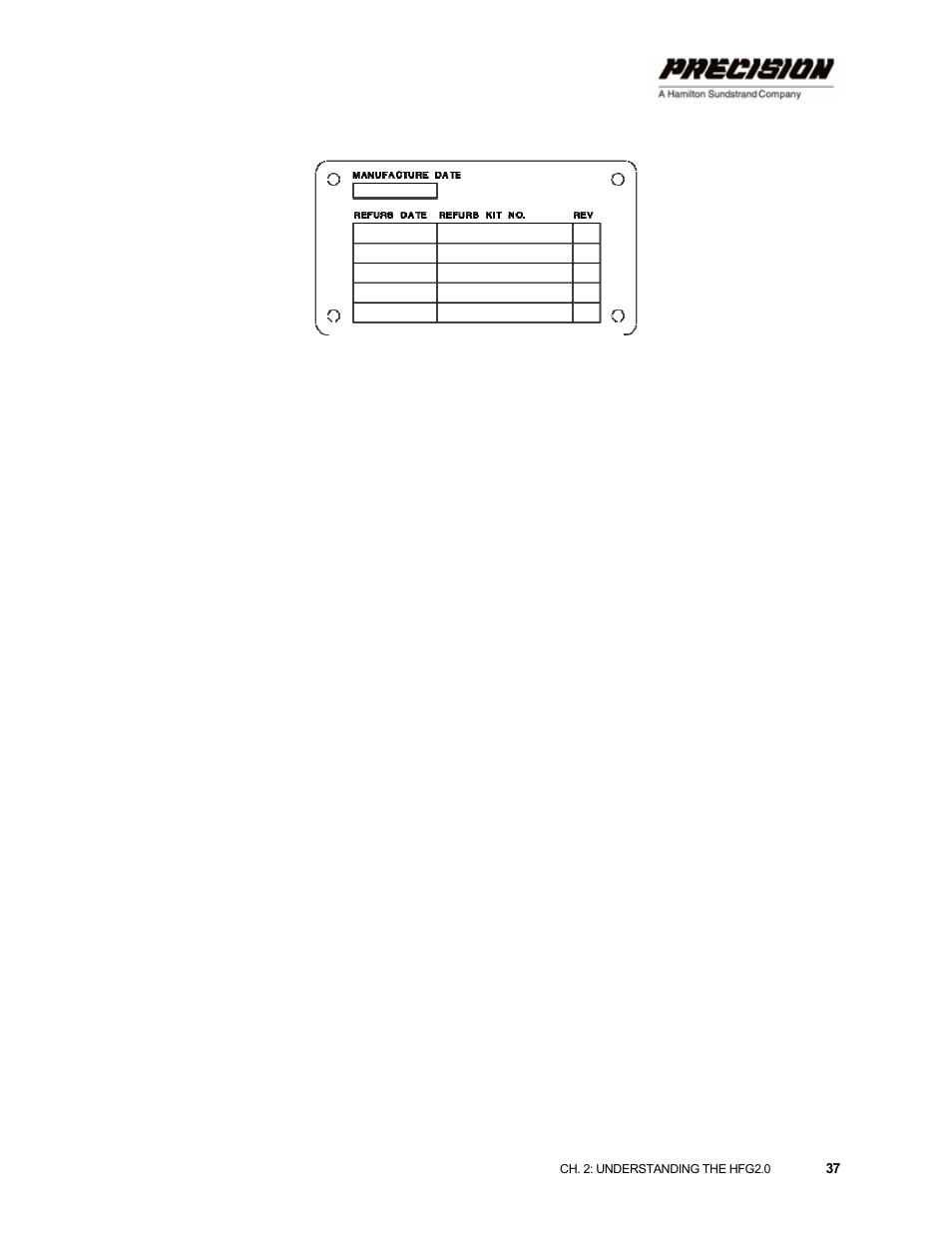 Figure 2-5. typical refurbishment plate | Hamilton Sundstrand Company Gas Fuel Metering Valve HFG2.0 User Manual | Page 43 / 70