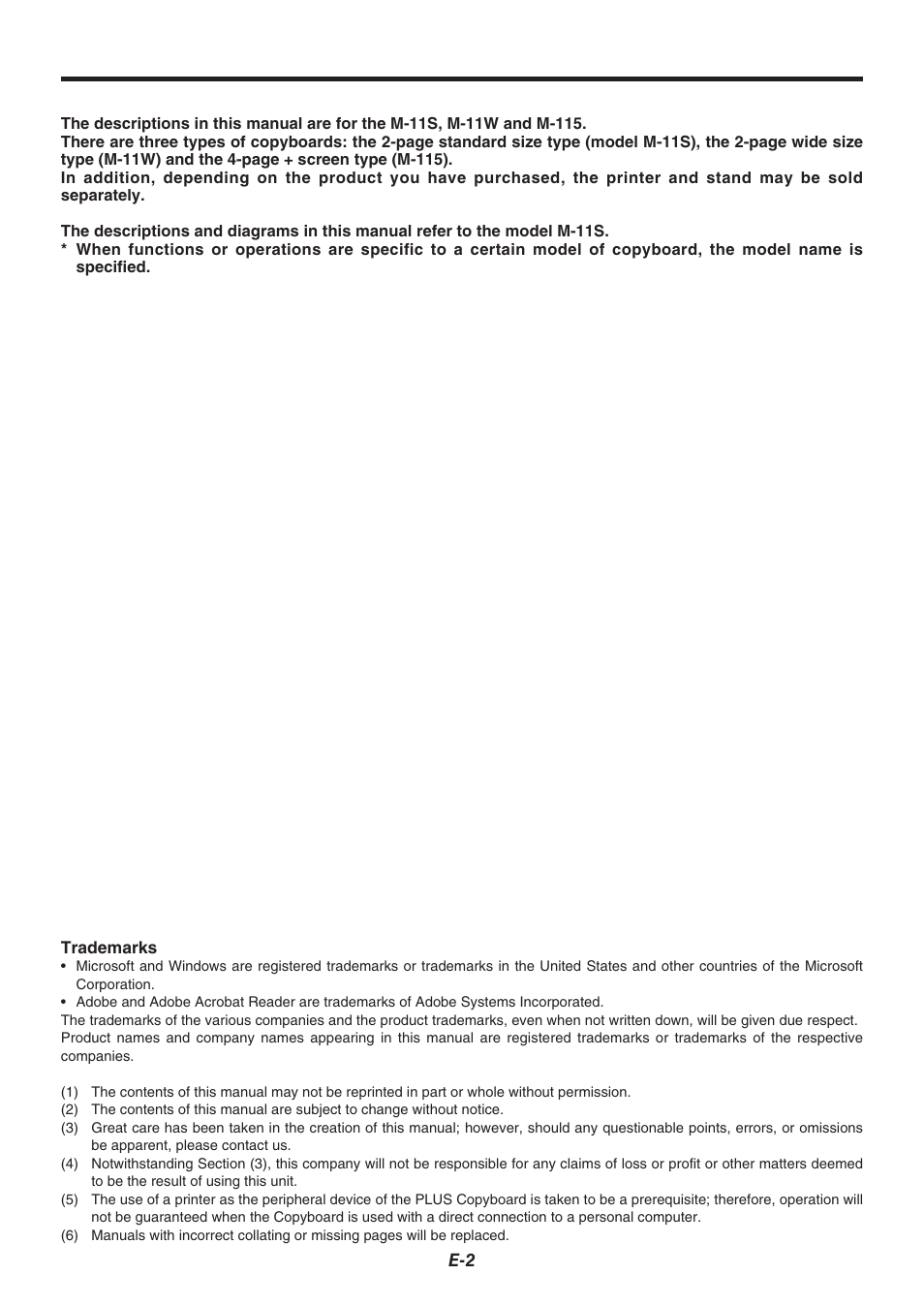 Plus Corporation COPYBOARD M-115 User Manual | Page 2 / 36