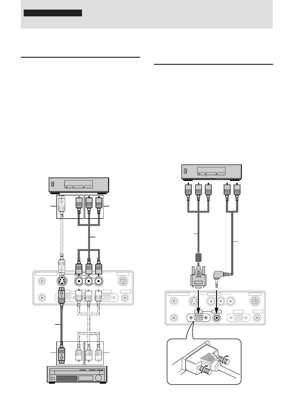 Connecting to the video in video/s- video jacks, E – 11, Before connecting | Vcr, document camera, etc, The unit terminal panel | Plus Corporation UP-1100 User Manual | Page 11 / 34