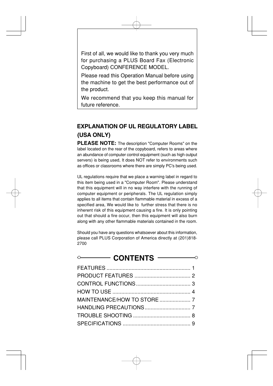 Plus Corporation BOARD FAX BF-035 User Manual | Page 4 / 14