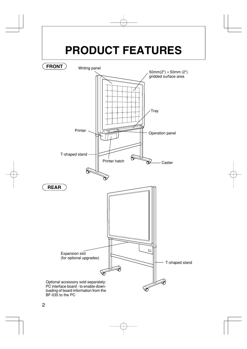 Product features | Plus Corporation BOARD FAX BF-035 User Manual | Page 6 / 14